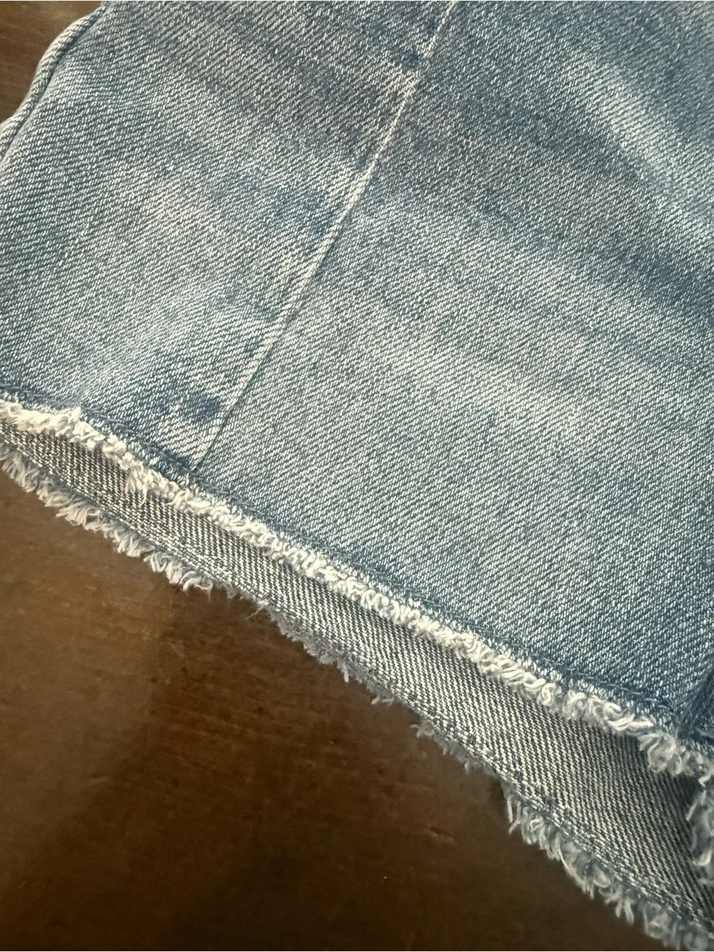 Old Navy High Waisted Light Blue Denim Frayed Hem Jean Shorts, size 8